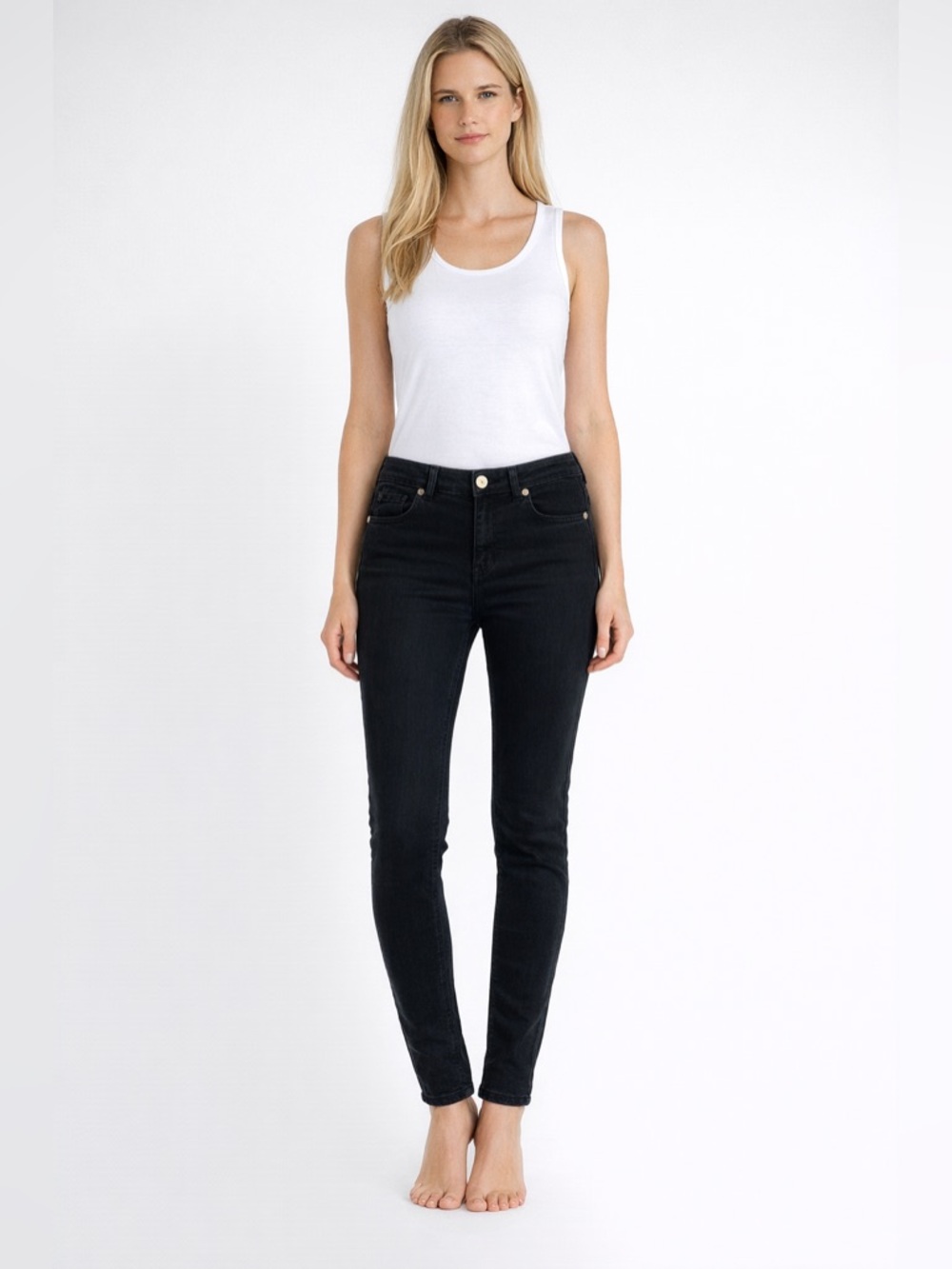 Cache Petites Black Denim Stretch Skinny Jeans 5-Pocket Size 12P